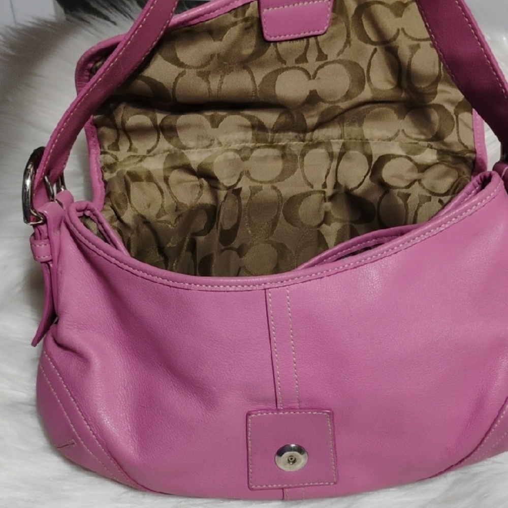 SALE! RARE! Authentic Coach Pink Y2K Soho Hobo Large Leather Shoulder Bag - Picture 9 of 16